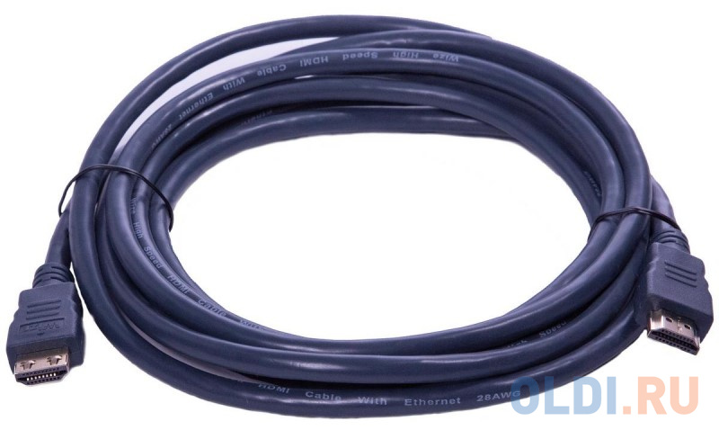 Кабель HDMI 1.8м Wize CP-HM-HM-1.8M круглый темно-серый фото