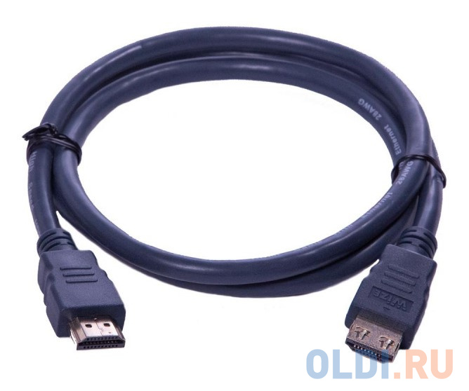 Кабель HDMI 0.5м Wize CP-HM-HM-0.5M круглый темно-серый фото