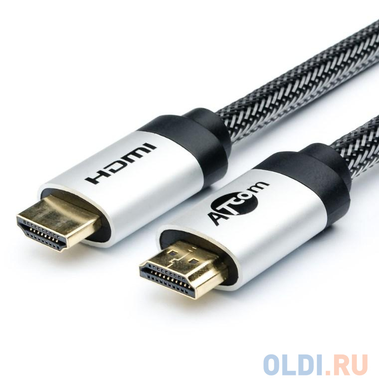 Кабель HDMI 15 м (HIGH speed, Metal gold, в чулке, в пакете) кабель vga 3 m full hd 1080p 2 феррита черно синий в пакете