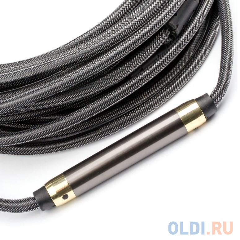 Кабель HDMI 15 м (HIGH speed, Metal gold, в чулке, в пакете) фото