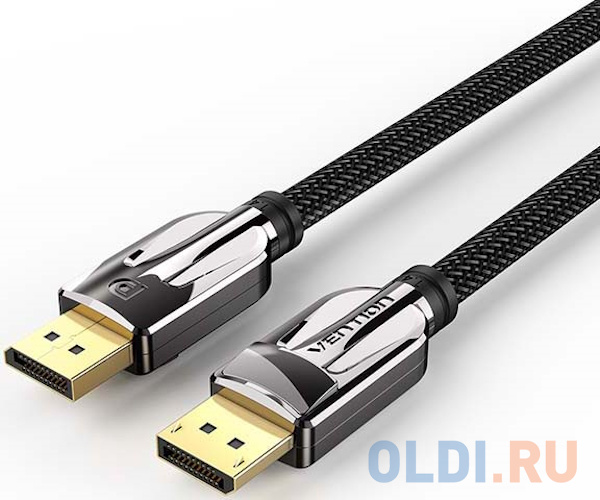 Кабель DisplayPort 3м Vention HCABI круглый черный vention usb c to usb c 3 1 cable 1m cotton braided gray