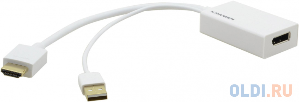 Переходник Kramer Electronics [ADC-HM/DPF] HDMI вилка на DisplayPort розетку, поддержка 4К кабель dvi d dual link [94 0101065] kramer electronics [c dm dm 65] dvi d dual link вилка вилка 24 1 контакт 19 5 м