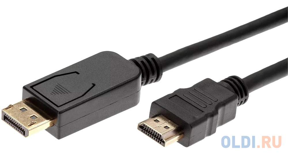 Кабель HDMI DisplayPort 1.8м AOpen ACG494-1.8M круглый черный кабель hdmi 7 5м aopen acg711dw 7 5m круглый белый