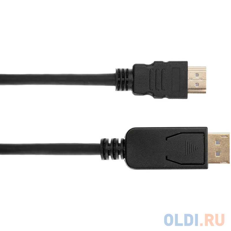 Кабель HDMI DisplayPort 1.8м AOpen ACG494-1.8M круглый черный фото