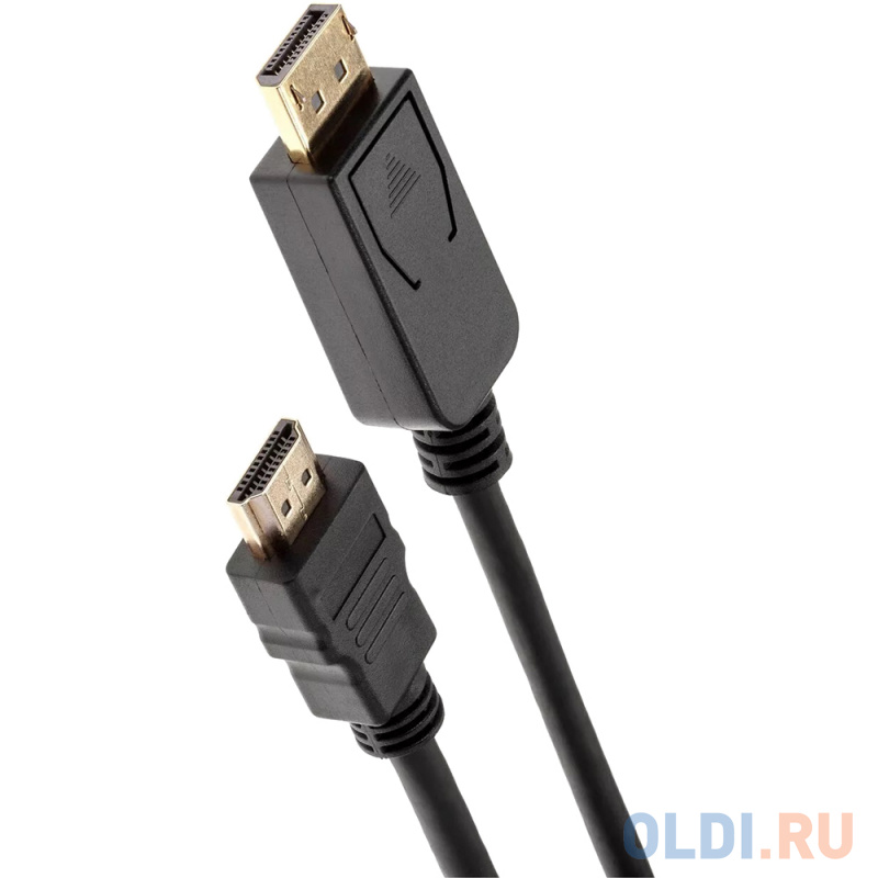 Кабель HDMI DisplayPort 1.8м AOpen ACG494-1.8M круглый черный фото