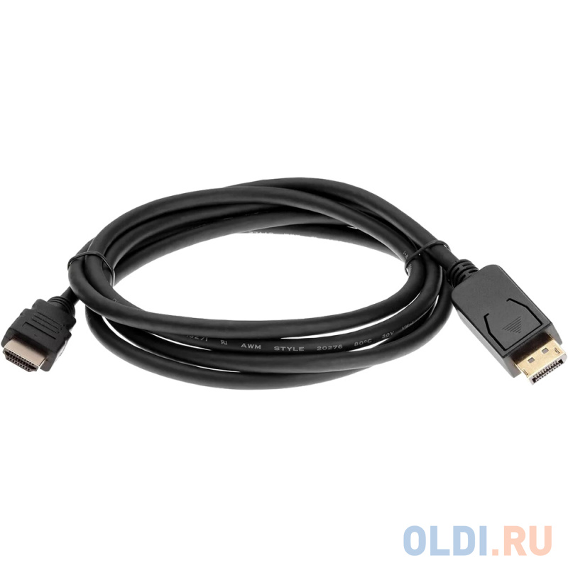 Кабель HDMI DisplayPort 1.8м AOpen ACG494-1.8M круглый черный фото