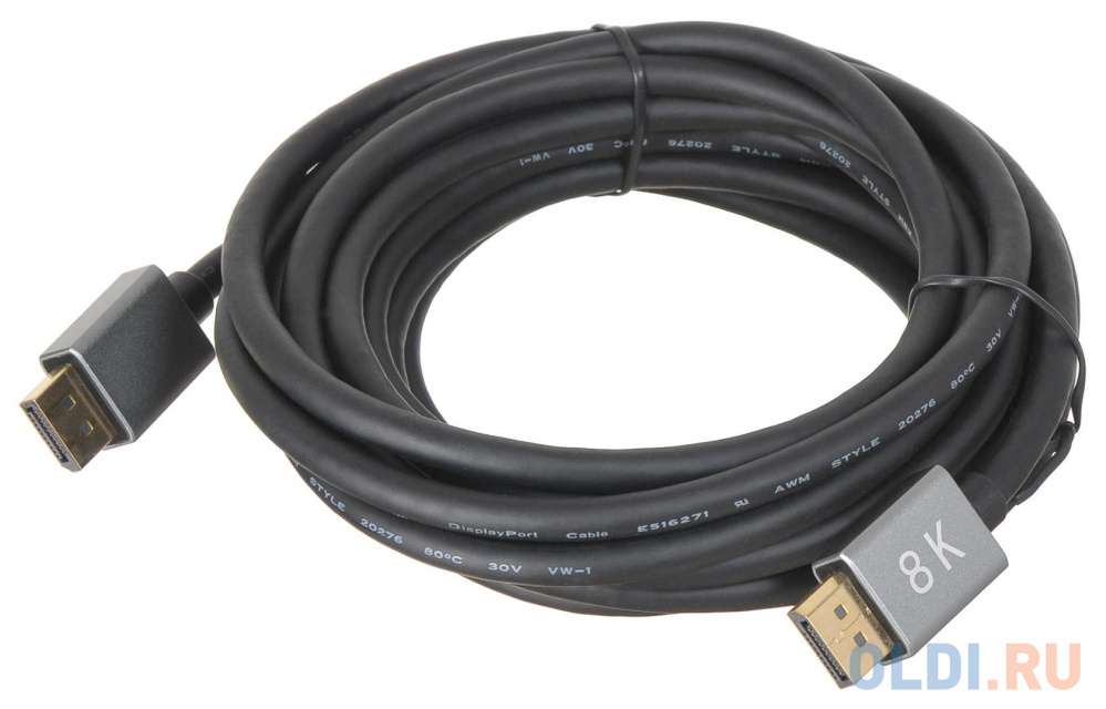 Кабель DisplayPort 5м Бюрократ BHP-DPP-1.4-5G круглый черный
