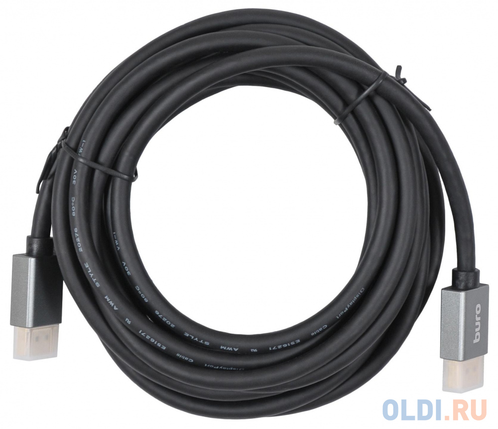 Кабель DisplayPort 5м Бюрократ BHP-DPP-1.4-5G круглый черный фото