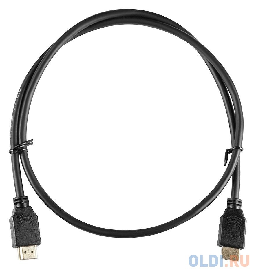 Кабель HDMI 1м Бюрократ BHP-HDMI-2.1-1 круглый черный фото