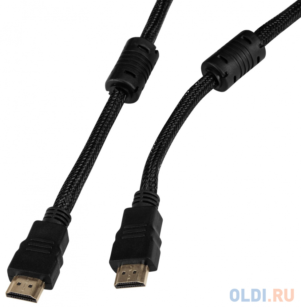 Кабель HDMI 5м Бюрократ HDMI-V1.4-5MC круглый черный фото