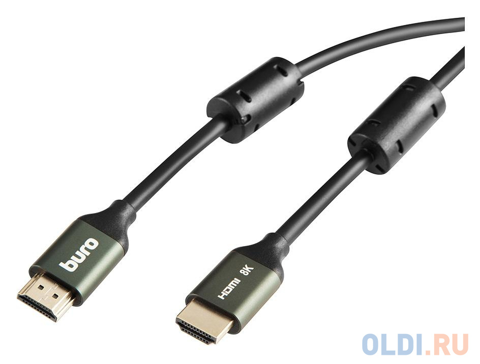 Кабель HDMI 2м Бюрократ BHP-HDMI-2.1-2G круглый черный - фото 1