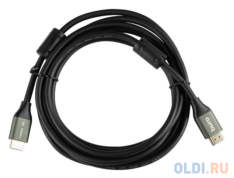 Кабель HDMI 3м Бюрократ BHP-HDMI-2.1-3G круглый черный - фото 3