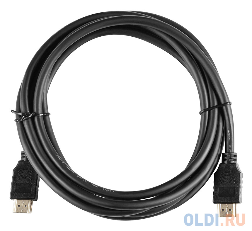 Кабель HDMI 3м Бюрократ BHP-HDMI-2.1-3 круглый черный Вид№2