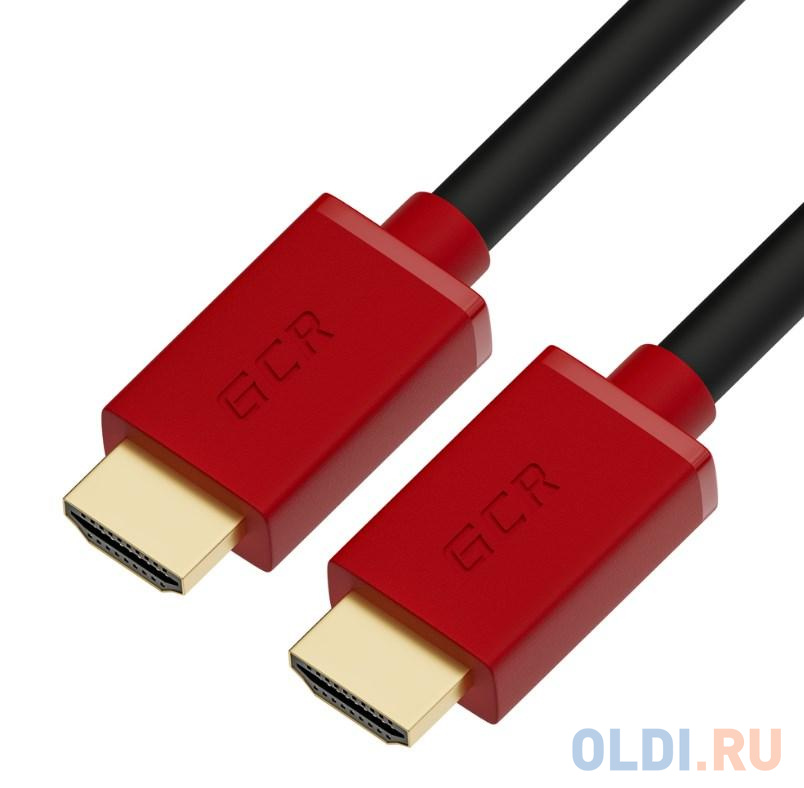 Кабель HDMI 2м Green Connection GCR-HM451-2.0m круглый черный/красный кабель hdmi 1м green connection gcr hm811 1 0m круглый