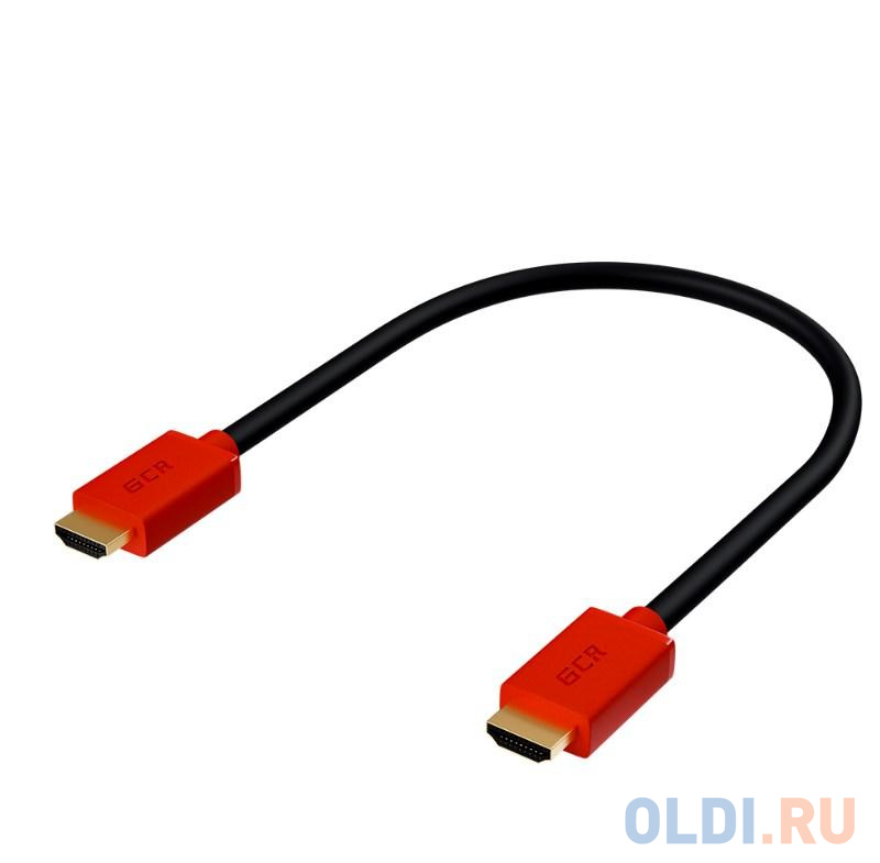 Кабель HDMI 2м Green Connection GCR-HM451-2.0m круглый черный/красный, цвет черный/красный - фото 2