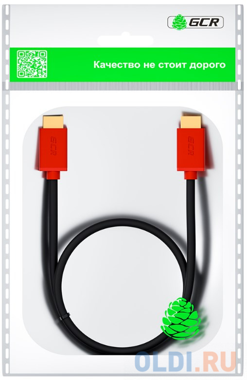 Кабель HDMI 3м Green Connection GCR-HM451-3.0m круглый черный/красный Вид№4