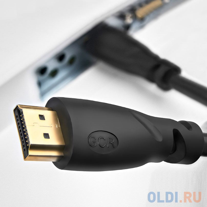 Кабель HDMI 0.5м Green Connection GCR-HM313-0.5m круглый черный - фото 3