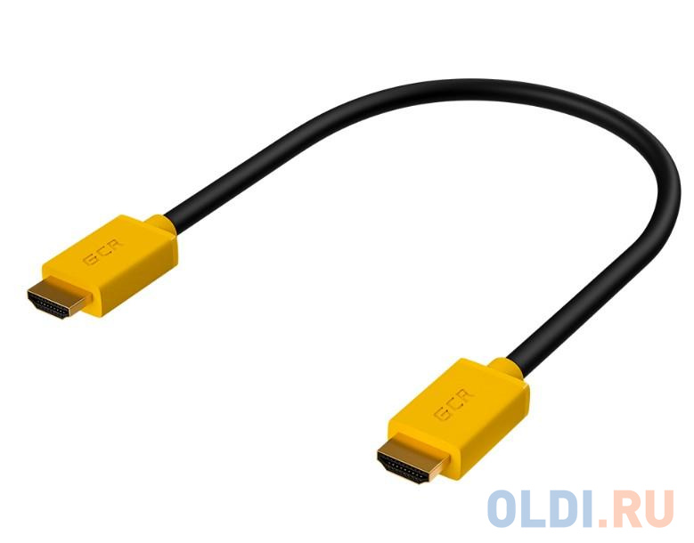 Кабель HDMI 5м Green Connection GCR-HM441-5.0m круглый черный/желтый, цвет черный/желтый - фото 2