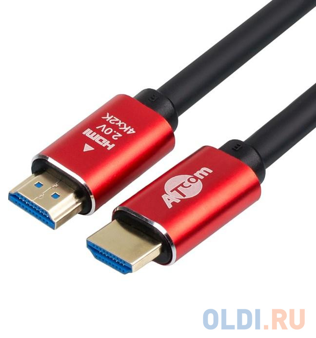Кабель HDMI 1м Atcom AT5940 круглый черный/красный кабель microusb 1м acd acd u927 m1r круглый красный