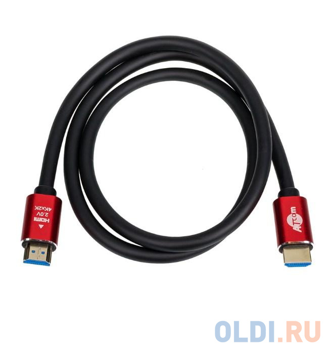 Кабель HDMI 1м Atcom AT5940 круглый черный/красный фото