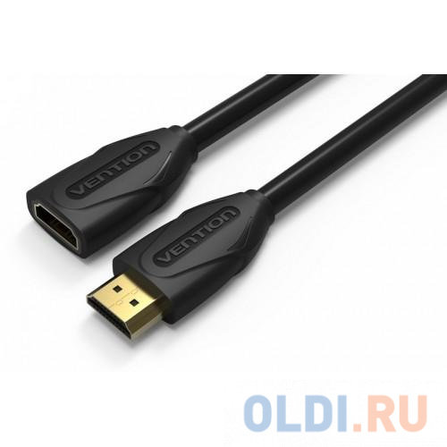 Кабель HDMI 5м Vention VAA-B06-B500 круглый черный vention usb c to usb c 3 1 cable 1m cotton braided gray