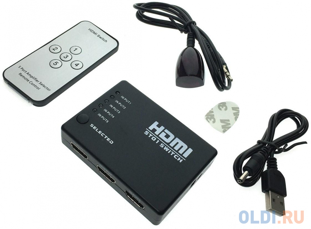 Переходник HDMI ESPADA HSW0501S круглый черный 36484 - фото 2
