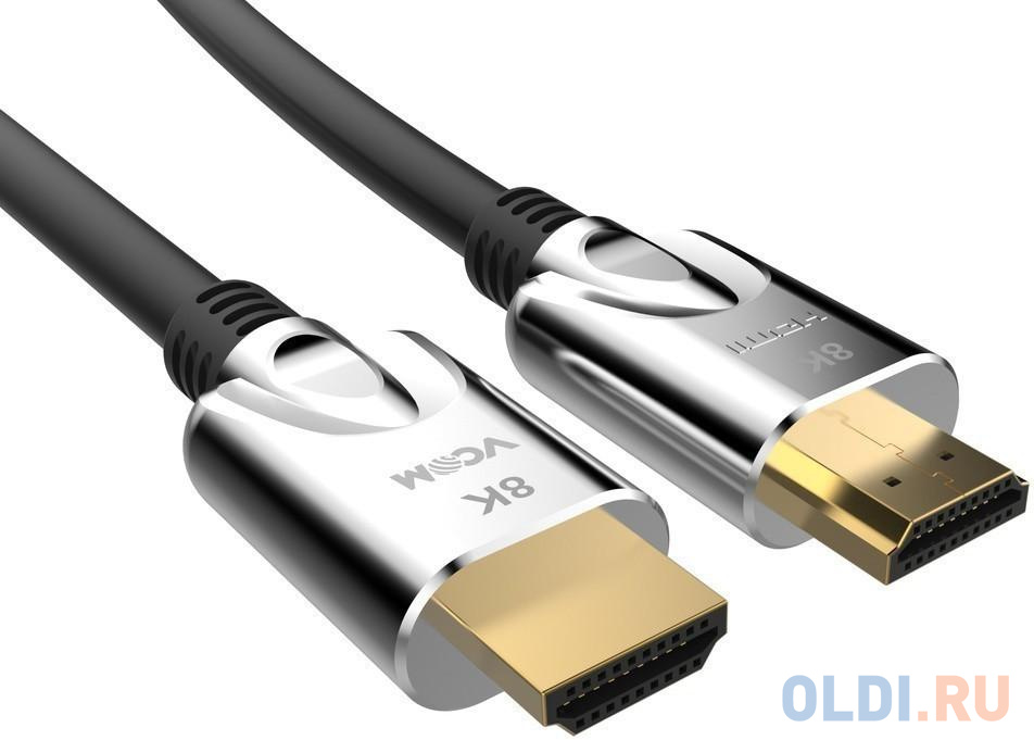 Кабель HDMI 2м VCOM Telecom CG862-2M круглый черный/серебристый кабель hdmi windigo hdmi m hdmi m v 1 4 1 м позолоченные разъемы 3d 4k
