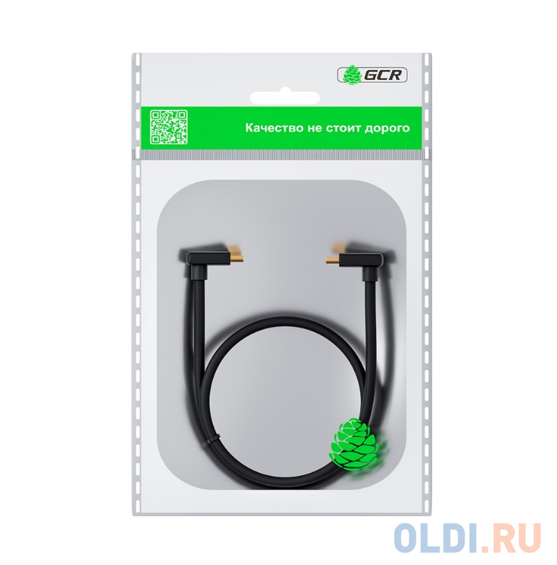 GCR Кабель 2.0m HDMI 2.0, M верхний угол /M верхний угол, черный, HDR 4:2:2, Ultra HD, 4K 60 fps 60Hz/5K*30Hz, 3D, AUDIO, 18.0 Гбит/с, 28/28 AWG, GCR- Вид№3