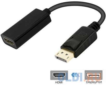 Переходник HDMI DisplayPort 0.2м KS-is KS-460 круглый черный