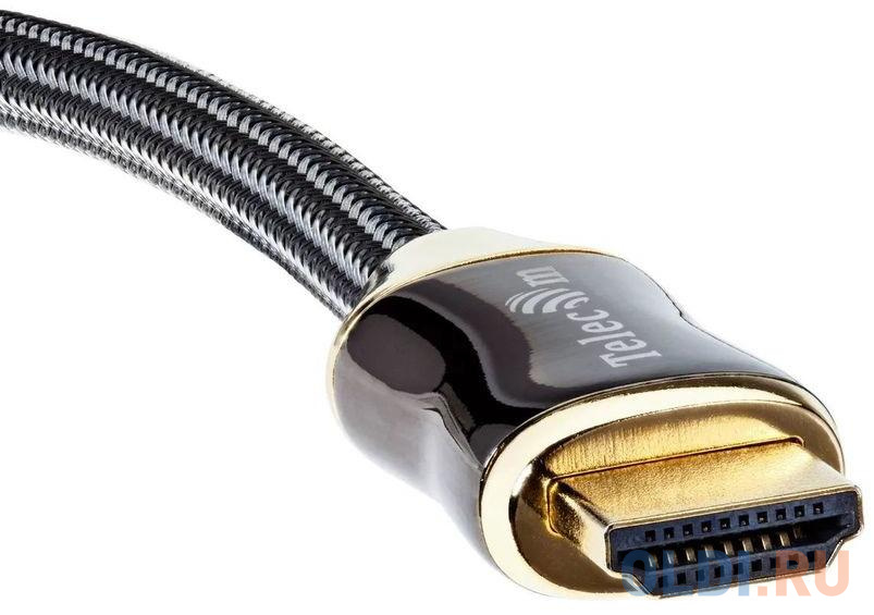 Кабель HDMI 19M/M,ver. 2.1, 8K@60 Hz 3m метал разъемы, нейлоновая оплетка Telecom <TCG300-3M> - фото 2