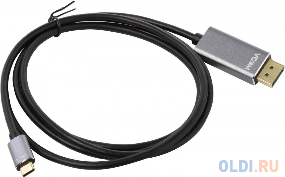 Кабель DisplayPort 1.8м VCOM Telecom CU480MC-1.8M круглый черный серый кабель displayport 3м vcom telecom cg634 3m круглый серый