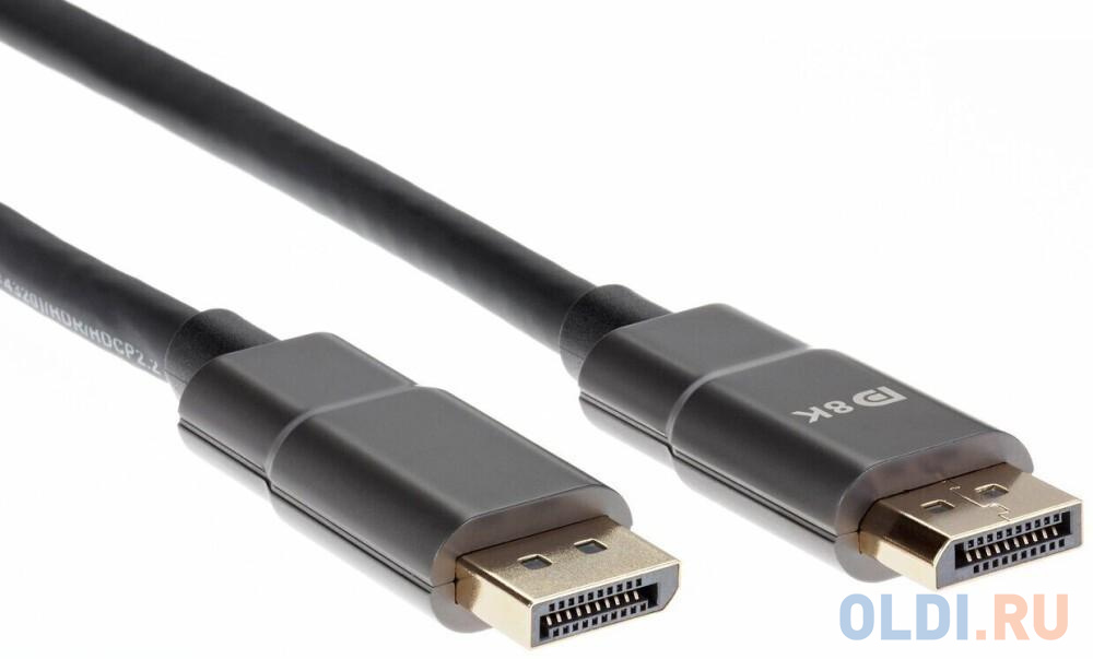 Кабель DisplayPort 2м VCOM Telecom ACG633-2M круглый черный кабель usb type c displayport 1 8м vcom telecom cu422mc 1 8m круглый