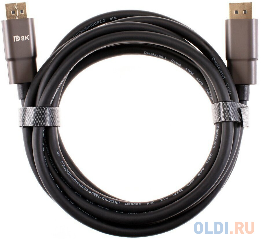 Кабель DisplayPort 3м VCOM Telecom ACG633-3M круглый черный кабель цифровой hdmi19m to hdmi19m v1 4 3d 7 5m tv com cg150s 7 5m