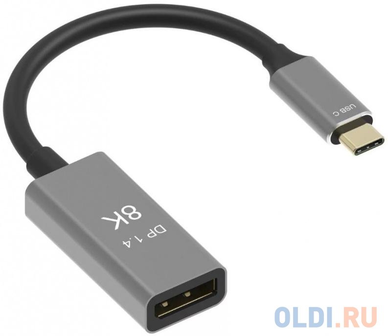 Адаптер USB Type-Cm---->DP(f) 1.4v, 8K@ 60Hz, Alum  Shell,VCOM <CU480M>