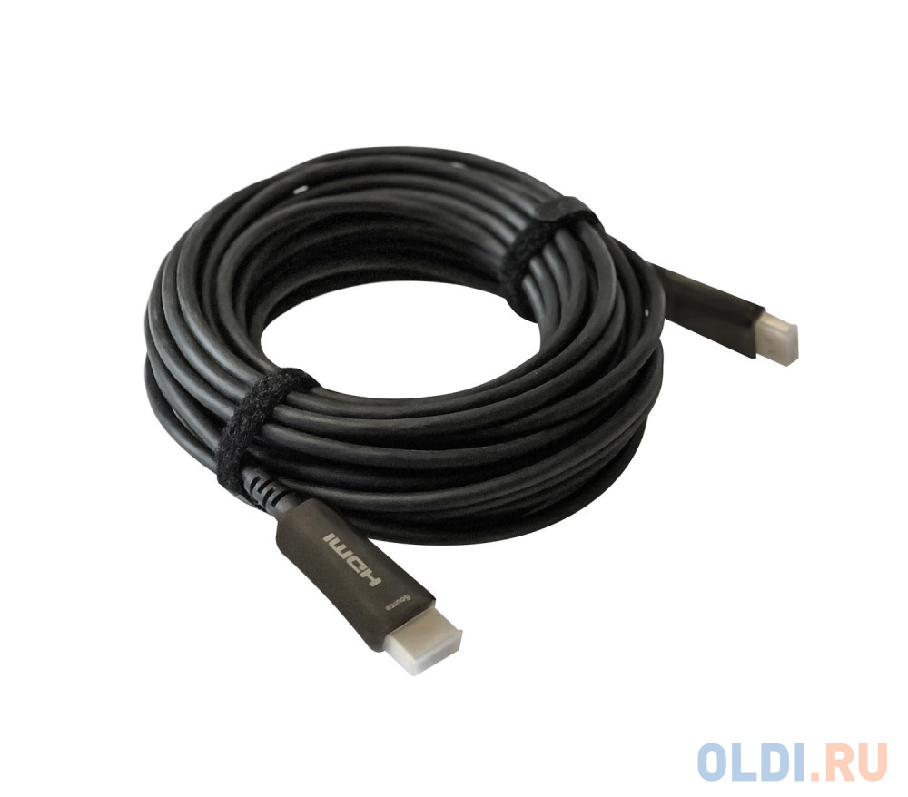Кабель аудио-видео Digma HDMI 2.0 AOC HDMI (m)/HDMI (m) 50м. Позолоченные контакты черный (BHP AOC 2.0-50) exegate ex284942rus кабель аудио exegate ex cca 404 1 2 3 5mm jack m 3 5mm jack m 1 2м позолоченные контакты