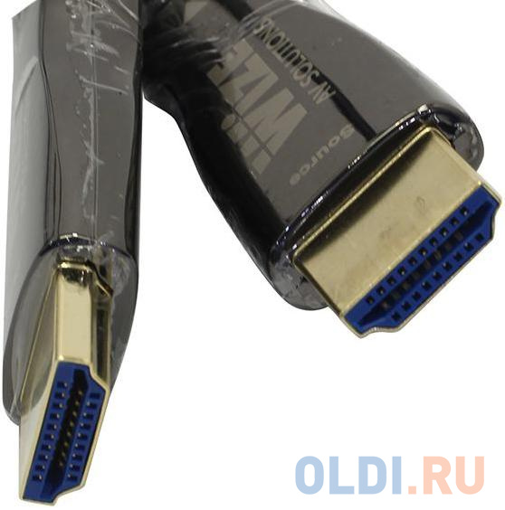Кабель HDMI Wize [AOC-HM-HM-10M] оптический, 10 м, 4K/60HZ 4:4:4, v.2.0, ARC, 19M/19M, HDCP 2.2, Ethernet, черный, коробка - фото 2
