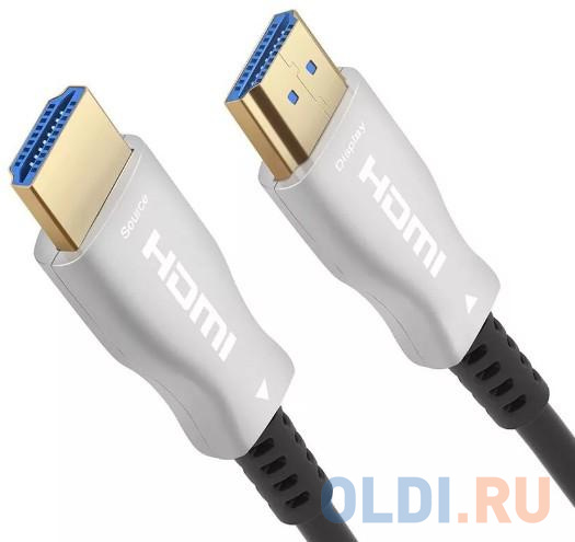 Кабель HDMI 20м TELECOM TCG2020-20M круглый черный серебристый активный оптический кабель hdmi 19m m ver 2 0 4k 60 hz 15m telecom tcg2020 15m