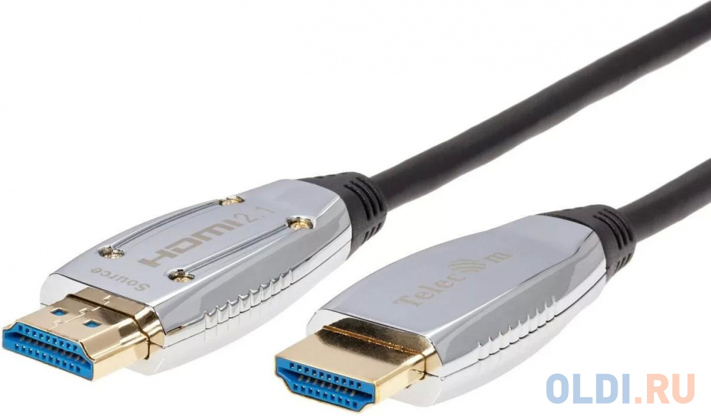 Кабель HDMI 10м TELECOM TCG2120-10M круглый черный серебрянный комплект для передачи hdmi сигналов osnovo ta hi 1 ra hi 1