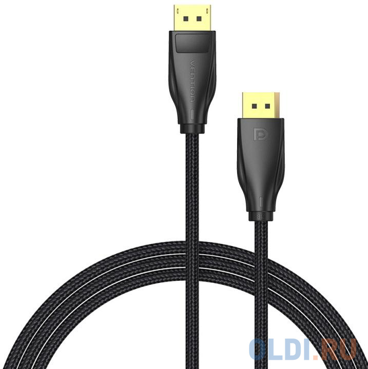 Кабель DisplayPort 1.5м Vention HCCBG круглый черный кабель hdmi 3м vention abfbi круглый
