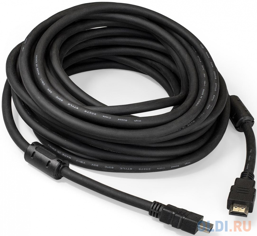 Кабель HDMI ExeGate EX-CC-HDMI2-10.0F (19M/19M, v2.0, 10м, 4K UHD, Ethernet, ферритовые кольца, позолоченные контакты) exegate ex284941rus кабель аудио exegate ex cca 404 0 5 3 5mm jack m 3 5mm jack m 0 5м позолоченные контакты