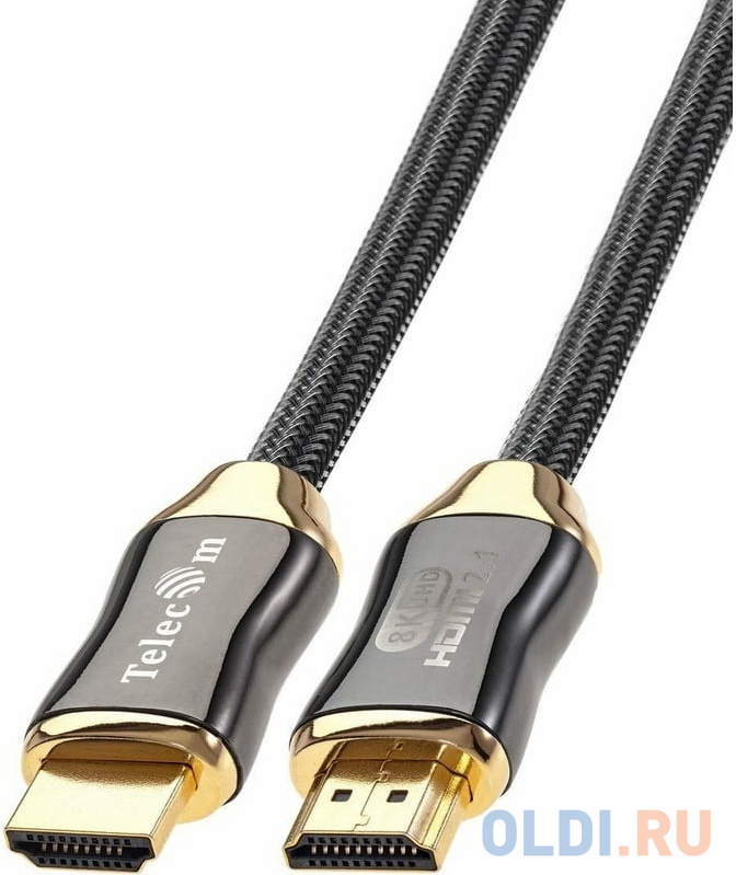 Кабель HDMI 19M/M,ver. 2.1, 8K@60 Hz 1m метал разъемы, Telecom &lt;TCG365-1M&gt; Вид№3