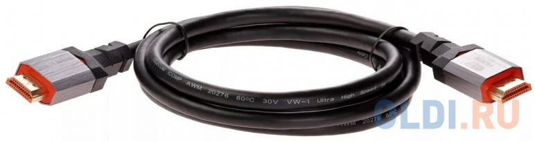 Кабель HDMI 2м TELECOM TCG365-2M круглый черный/серый, цвет черный/серый - фото 3