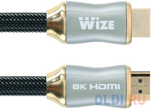 Кабель HDMI 1м Wize WAVC-HDMI8K-1M круглый черный кабель hdmi 1 8м wize wavc hdmi 1 8m круглый