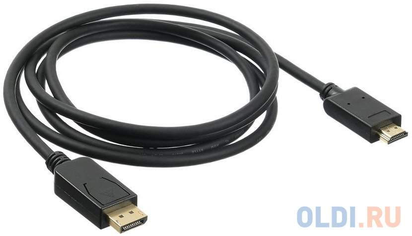 Кабель аудио-видео Buro HDMI (m)/DisplayPort (m) 2м. Позолоченные контакты черный (HDMI-DP-2M)