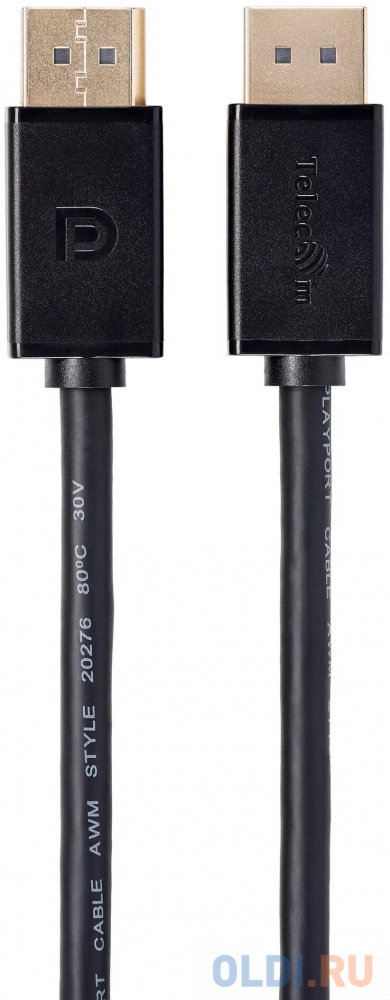 Кабель DisplayPort 1.5м TELECOM TCG715-1.5M круглый черный кабель компьютер розетка 220v eu прямой vde 3gx0 75mm2 медь telecom te021 cu0 75 3 3 0m