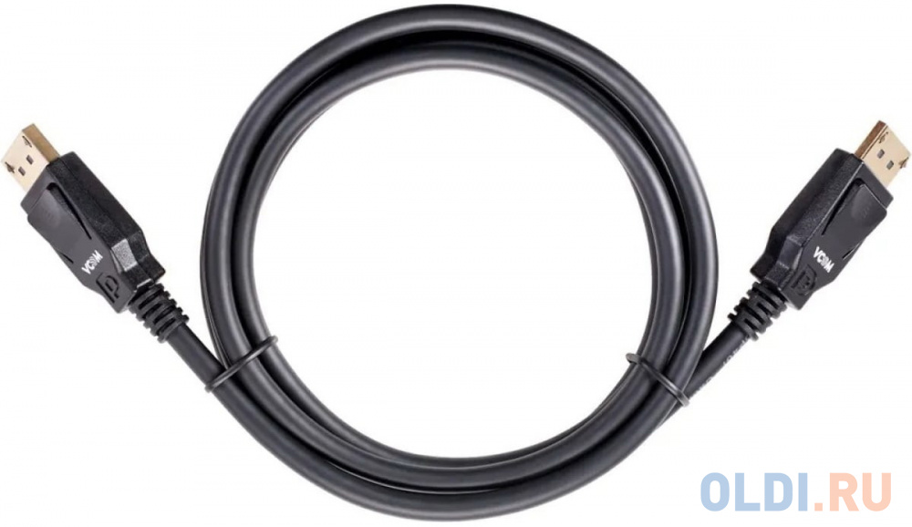 Кабель DisplayPort 2м VCOM Telecom CG651-2.0 круглый черный аудио видео кабель oxion 3rca 3rca 1 2 м