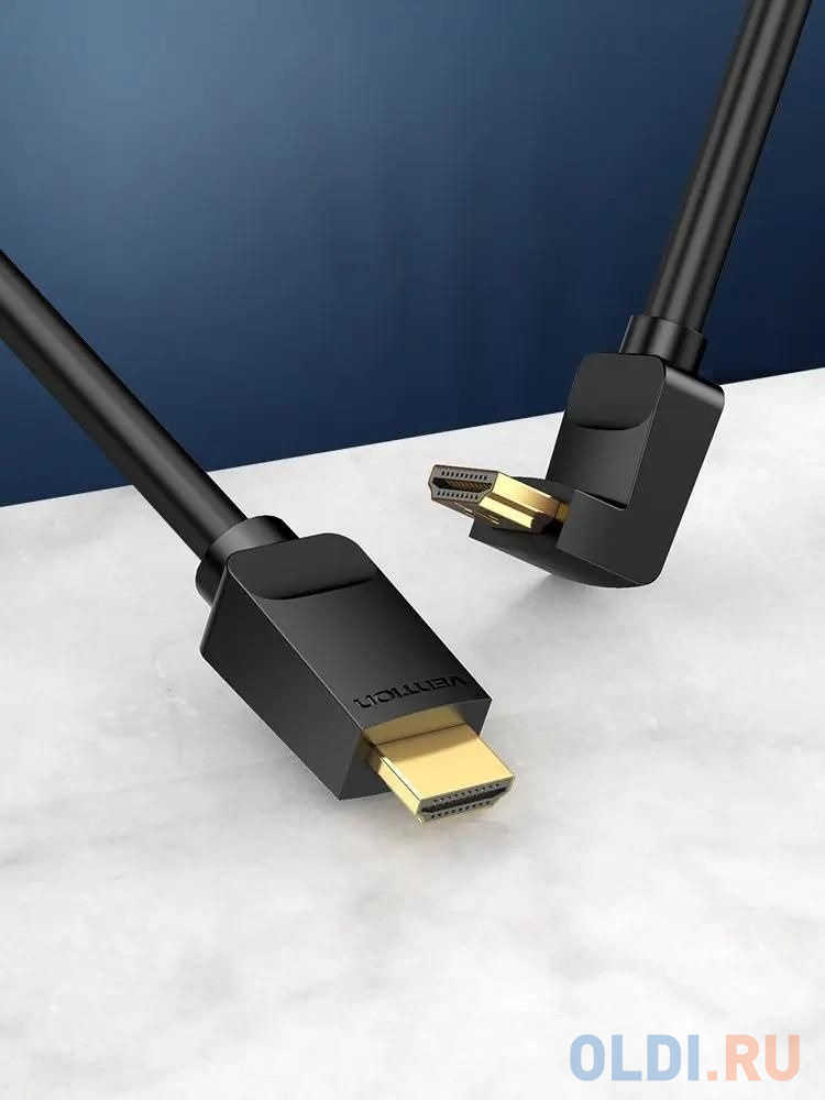 Кабель Vention HDMI High speed v2.0 with Ethernet 19M/19M угол 270 - 2м Вид№5