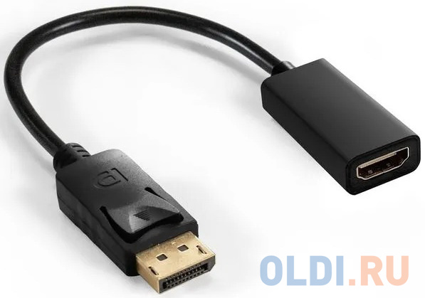 Exegate EX294706RUS Кабель-переходник DisplayPort-HDMI ExeGate EX-DPM-HDMIF-0.1 (20M/19F, 0, 1м)