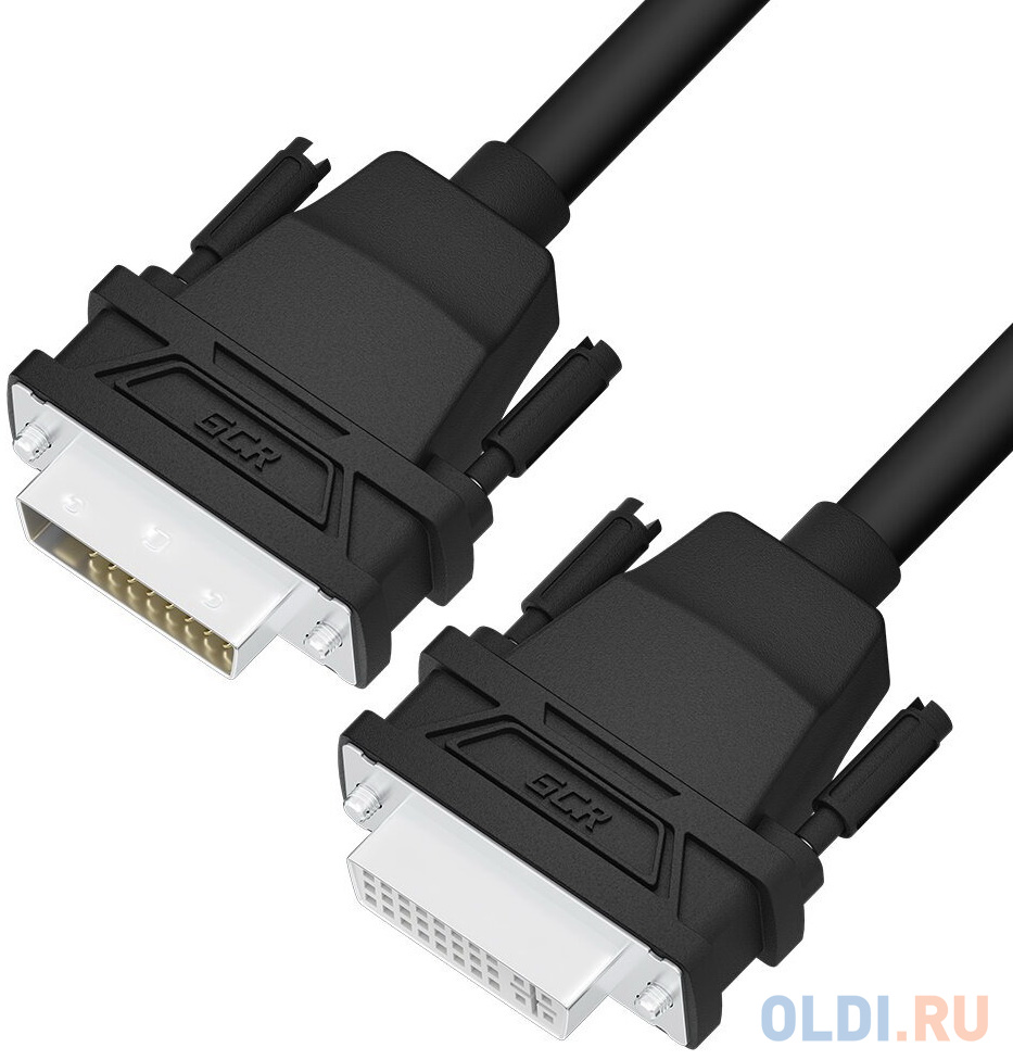 GCR Удлинитель 5.0m DVI-D, черный, DVI/DVI, 25M/25F, FullHD, 28 AWG, GCR-54718