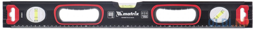 Уровень MATRIX 34365  алюминиевый усиленный фрезерованный 3 глазка 2 компонентные рукоятки 1500мм уровень алюминиевый усиленный фрезерованный 3 глазка 2 комп рукоятки 600 мм matrix
